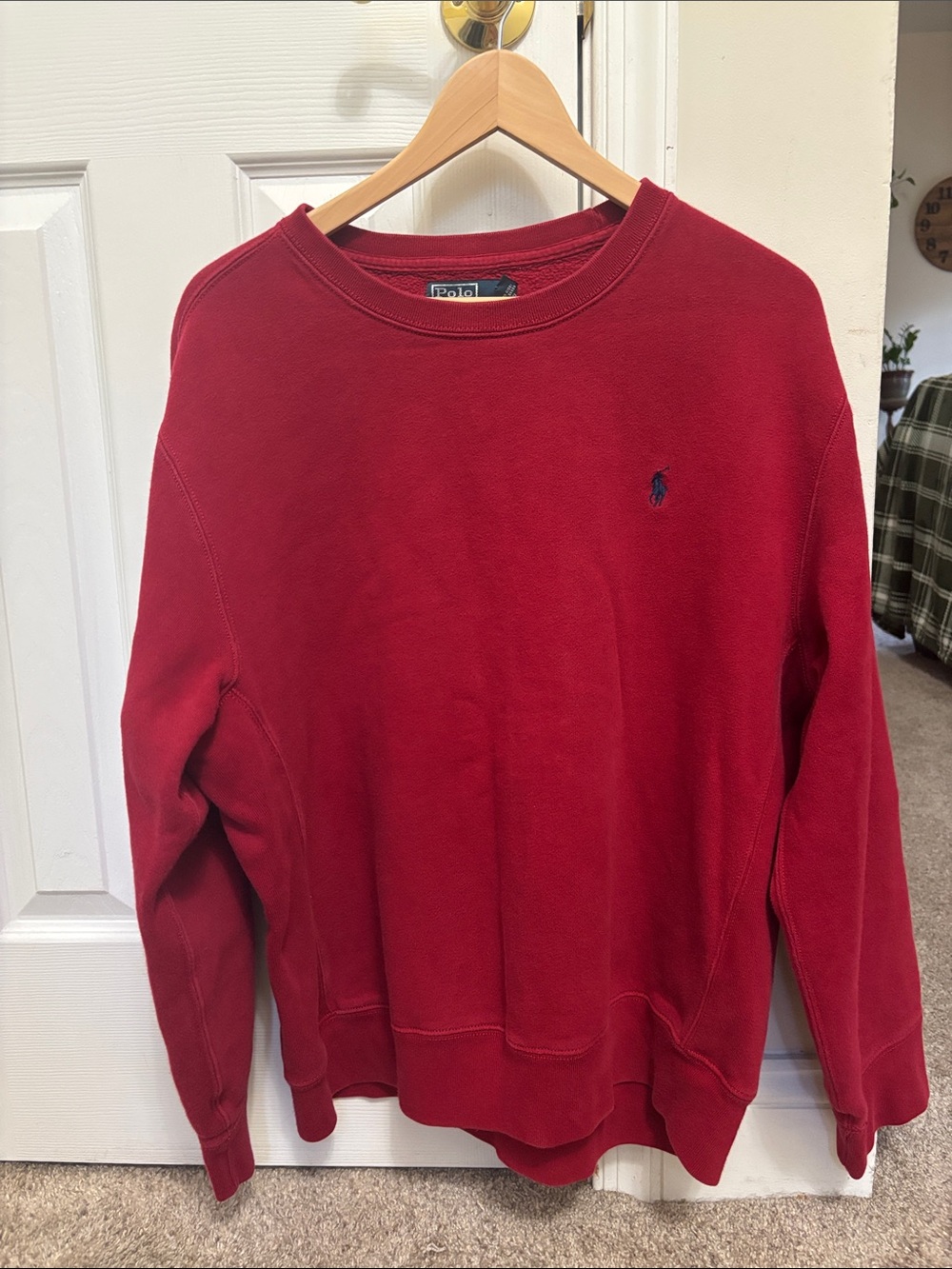 Polo by Ralph Lauren Red Crewneck Sweatshirt with Navy Pony XL